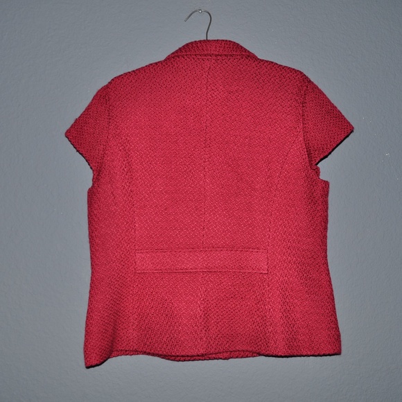 COLDWATER CREEK Cranberry Pebbled Boucle Jacket - Picture 2 of 8